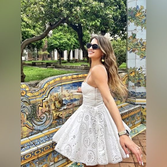 Zara mini dress Crochet Embroidered openwork boho sundress summer - Picture 10 of 16